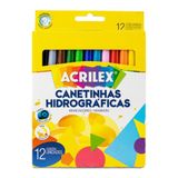 Canetinha Hidrografica Acrilex Com 12 Cores - 06902