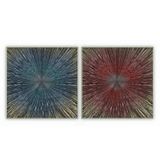 Kit Com 2 Quadros Decorativos Abstratos Com Moldura Para Sala Quarto Escritório 62x62 Abstrato 008