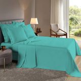 Lençol Cama Super King Percal 180 Fios Verde Tiffany