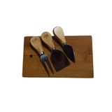 Jogo 4 Pcs Para Queijo Caixa Madeira Wellmix