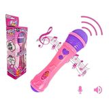 Microfone Infantil Sai Voz Toca Musica Brinquedo Musical