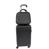 Mala de Bordo 10kg + Frasqueira de Viagem com Rodinhas 360° ABS