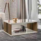 Mesa Centro New Bonito C/espelho Avela/off White Linea
