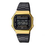 Relógio Casio Vintage A168wegb-1bdf Preto E Dourado