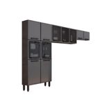 Cozinha Modulada Bertolini Estilo 3 Peças (2 Armários + 1 Paneleiro) Cpt86 Cinza/grafite