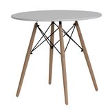 Mesa Redonda De Jantar Para 6 Lugares Charles Eames Eiffel 110cm Branco