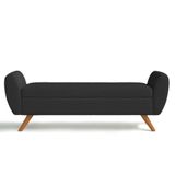Recamier Bau Grecia 1,40m Suede Preto - Clique Decor