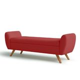 Recamier Bau Grecia 1,20m Suede Vermelho - Clique Decor