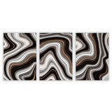 Kit Com 3 Quadros Decorativos Abstratos Com Moldura Para Sala Quarto Escritório 67x92 Abstrato 020