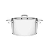 Caçarola Tramontina Funda Em Aço Inox Fundo Triplo Com Tampa Plana E Alças 24 Cm 6,1 L Tramontina