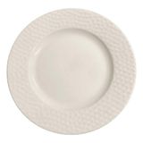 Prato Porcelana Raso 27cm Branco Martelado Schmidt