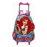 Mochila Sereia Infantil Menina Escolar Rodinhas Aulas Dl1464