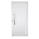 Porta Lambril De Alumínio Esquerda 210 X 80cm Com Visor Linha Veneza Esquadrias Bergamo Branco