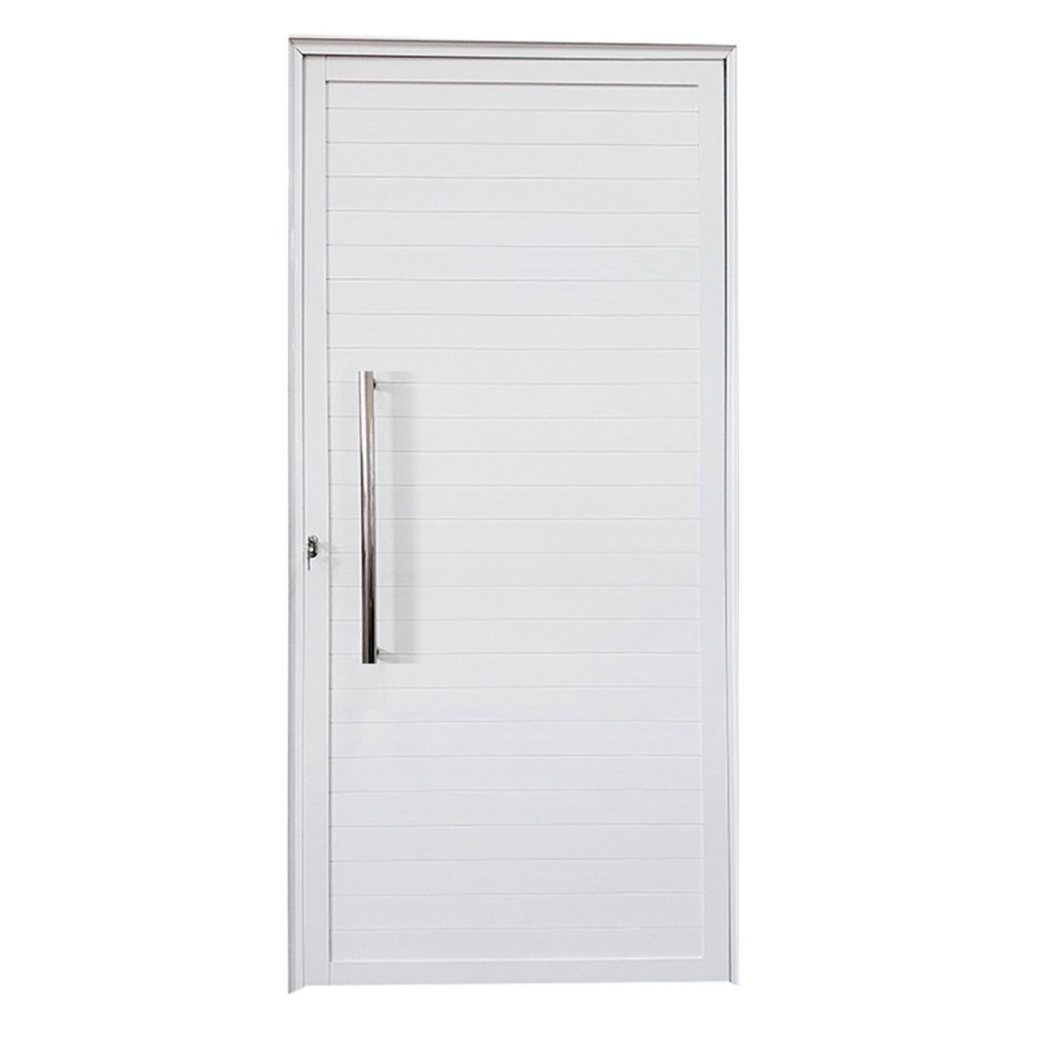 Porta Lambril De Alumínio Esquerda 210 X 80cm Com Puxador Linha Veneza Esquadrias Bergamo Branco