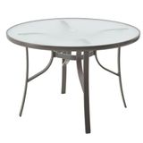 Mesa Para Área Externa Redonda Macaé Rivatti Aluminio Grafite 107 Cm Tampo Vidro Temperado E Jateado