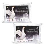 Travesseiro Pluma De Ganso Extra Macio Premium 2 Pçs Barato