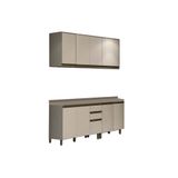 Kit De Cozinha Modulada 6pçs Connect 2 Armários + 2 Balcões + 2 Complementos C6p06 Duna/cristal Henn