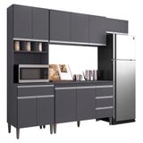 Cozinha Modulada 5 Peças 241 Cm Andreia Cinza Reajl Cinza