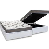Cama Box Baú Casal: Colchão Espuma D33 Ortobom Light Saúde + Base Crc Courano White(138x188)