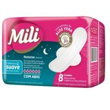 Absorvente Fluxo Intenso Suave Com Abas Noturno Mili