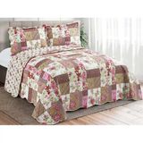 Colcha Patchwork Solteiro Camesa Pomar 2 Peças Matelassê