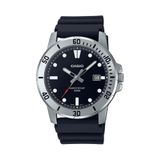 Relógio Prata E Preto Masculino Casio Mtp-vd01-1 Evudf