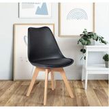 Cadeira Eames Wood Leda Design Preta