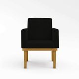 Kit 02 Poltronas Decorativa Reforçada Oferta Pretobalaqui Decor Cor:preto