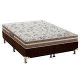 Cama Box Queen: Colchão Espuma Pelmex D28 Active Extra Firme + Base Crc Suede Brown(158x198)