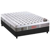 Cama Box Casal: Colchão Molas Pocket Castor Light Stress Oxygen New Plushbase Suede Gray(138x188)