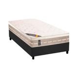 Cama Box Solteiro: Colchão Molas Bonnel Castor Premium Tecnopedic + Base Crc Suede Gray(88x188)