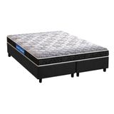 Cama Box Queen: Colchão Espuma Probel Guarda Costas Super Resistente + Base Crc Suede Gray(158x198)
