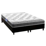 Cama Box Queen: Colchão Espuma Probel Guarda Costas Resistente + Base Crc Courano Black(158x198)