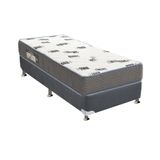 Cama Box Solteiro: Colchão Espuma Ortobom D33 Light + Base Crc Camurça Gray(88x188)