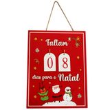 Enfeite Natalino Placa De Natal Madeira Contagem Regressiva