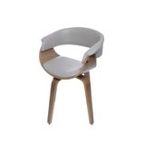 Cadeira Giratoria Com Braço Betina Elba Pu Fendi Base Madeira