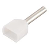 200 X Terminal Conector Tubular Ilhós Duplo 0,5mm Branco