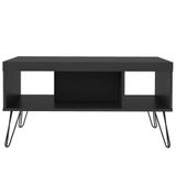 Mesa De Centro Com Pés Metálicos 91x59cm Liberty Preto Artely Preto