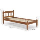 Cama Solteiro Em Madeira Maciça Mv Outlet Mel