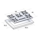 Fogão Cooktop 5 Bocas 5Q Lines Color Safanelli