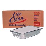 Bandeja Marmitex Aluminio Retangular 250ml C/200 Life Clean