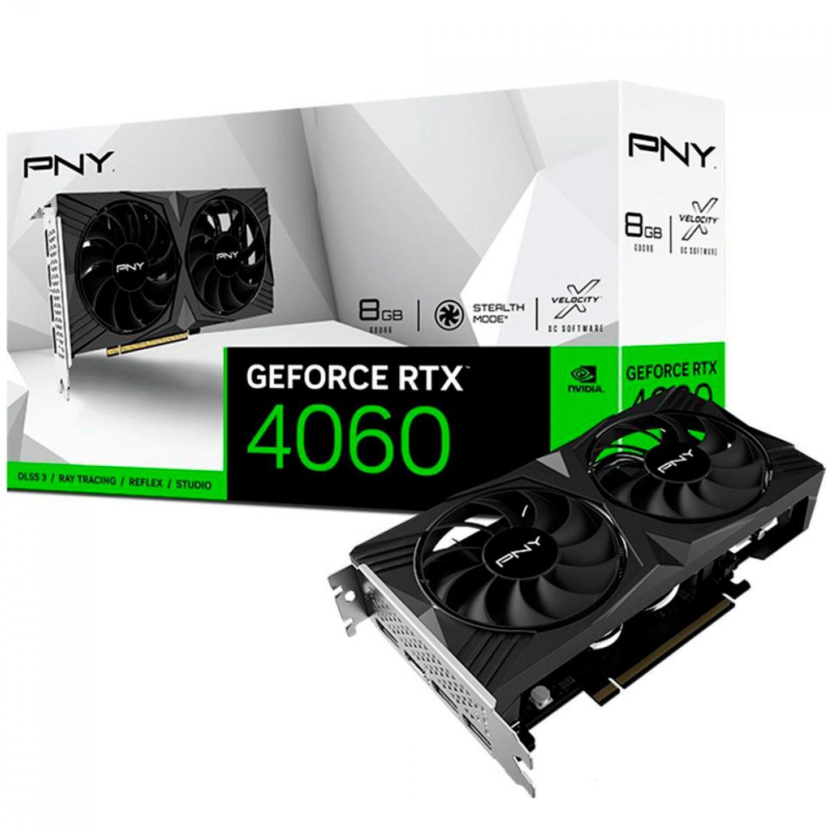 Placa Video Pny Nvidia Rtx 4060 Verto O 8gb Vcg40608dfxpb1