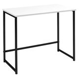 Escrivaninha Phoenix Industrial Daf Móveis 80 Cm (largura) Tampo Madeira Mdf Branco Base Aço Preto