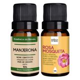 Kit Óleo Essencial Manjerona + Óleo Vegetal R. Mosqueta 10ml