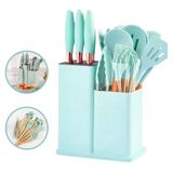 Conjunto Com 19 Utensílios Cozinha Silicone Concha Espátula