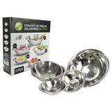 Conjunto De Tigelas Saladeiras Inox 5 Peças Cromado