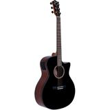 Kit Violão Elétrico Tagima California Medium Jumbo Aço Preto