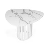 Mesa De Jantar Orgânica 4 Lugares 120x118cm Marmorizado/branco - Straub Web