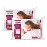 Travesseiro Em Silicone Forro De Algodão 700g Alto 2 Peças