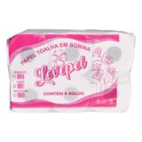 Papel Toalha Bobina Levepel 100% Celulose Virgem C/6 200mts